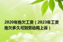 2020年拖欠工资（2023年工资拖欠多久可到劳动局上诉）