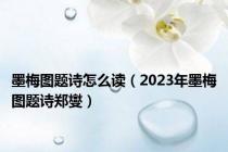墨梅图题诗怎么读（2023年墨梅图题诗郑燮）