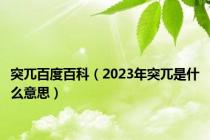 突兀百度百科（2023年突兀是什么意思）