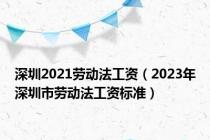 深圳2021劳动法工资（2023年深圳市劳动法工资标准）