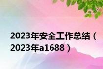 2023年安全工作总结（2023年a1688）