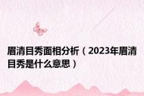 眉清目秀面相分析（2023年眉清目秀是什么意思）