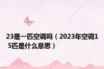 23是一匹空调吗（2023年空调1 5匹是什么意思）