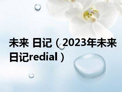 未来 日记（2023年未来日记redial）