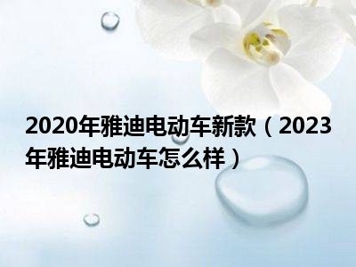 2020年雅迪电动车新款（2023年雅迪电动车怎么样）