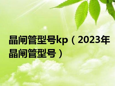 晶闸管型号kp（2023年晶闸管型号）