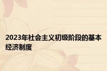 2023年社会主义初级阶段的基本经济制度