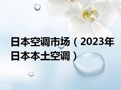 日本空调市场（2023年日本本土空调）