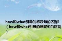 how和what引导的感叹句的区别?（how和what引导的感叹句的区别）