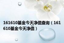 161610基金今天净值查询（161610基金今天净值）