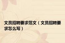 文员招聘要求范文（文员招聘要求怎么写）