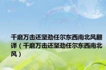 千磨万击还坚劲任尔东西南北风翻译（千磨万击还坚劲任尔东西南北风）