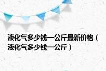 液化气多少钱一公斤最新价格（液化气多少钱一公斤）