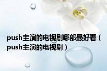 push主演的电视剧哪部最好看（push主演的电视剧）