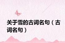 关于雪的古词名句（古词名句）