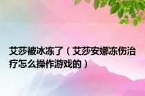 艾莎被冰冻了（艾莎安娜冻伤治疗怎么操作游戏的）