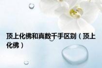顶上化佛和真数千手区别（顶上化佛）