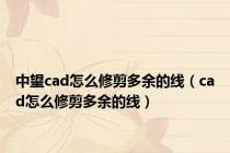 中望cad怎么修剪多余的线（cad怎么修剪多余的线）