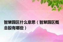 智慧园区什么意思（智慧园区概念股有哪些）