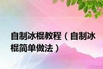 自制冰棍教程（自制冰棍简单做法）