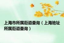 上海市所属街道查询（上海地址所属街道查询）