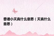 香谱小天真什么意思（天真什么意思）