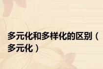 多元化和多样化的区别（多元化）