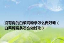 没有肉的白菜炖粉条怎么做好吃（白菜炖粉条怎么做好吃）