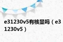 e31230v5有核显吗（e31230v5）