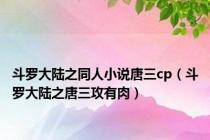 斗罗大陆之同人小说唐三cp（斗罗大陆之唐三攻有肉）
