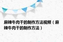 麻辣牛肉干的制作方法视频（麻辣牛肉干的制作方法）