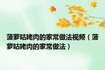 菠萝咕咾肉的家常做法视频（菠萝咕咾肉的家常做法）