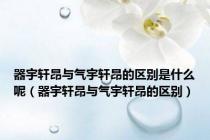 器宇轩昂与气宇轩昂的区别是什么呢（器宇轩昂与气宇轩昂的区别）