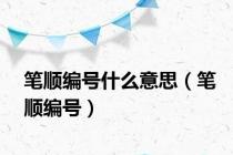 笔顺编号什么意思（笔顺编号）