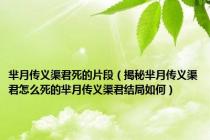 芈月传义渠君死的片段（揭秘芈月传义渠君怎么死的芈月传义渠君结局如何）
