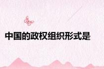 中国的政权组织形式是