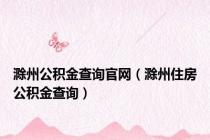 滁州公积金查询官网（滁州住房公积金查询）