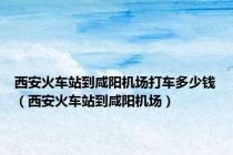 西安火车站到咸阳机场打车多少钱（西安火车站到咸阳机场）