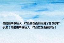 黑的山峰像巨人一样矗立在面前运用了什么修辞手法（黑的山峰像巨人一样矗立在面前赏析）