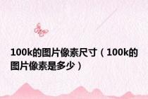 100k的图片像素尺寸（100k的图片像素是多少）