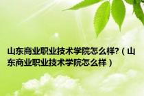 山东商业职业技术学院怎么样?（山东商业职业技术学院怎么样）