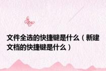 文件全选的快捷键是什么（新建文档的快捷键是什么）
