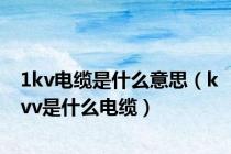 1kv电缆是什么意思（kvv是什么电缆）