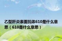 乙型肝炎表面抗体610是什么意思（610是什么意思）