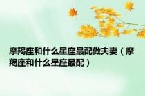 摩羯座和什么星座最配做夫妻（摩羯座和什么星座最配）