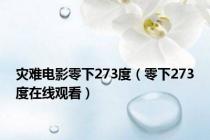 灾难电影零下273度（零下273度在线观看）