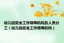 幼儿园安全工作领导机构及人员分工（幼儿园安全工作领导机构）