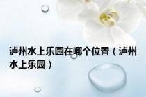 泸州水上乐园在哪个位置（泸州水上乐园）