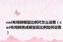cad布局转模型比例尺怎么设置（cad布局转换成模型后比例如何设置）