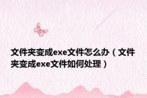 文件夹变成exe文件怎么办（文件夹变成exe文件如何处理）